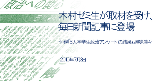 政治意識調査,毎日新聞に掲載